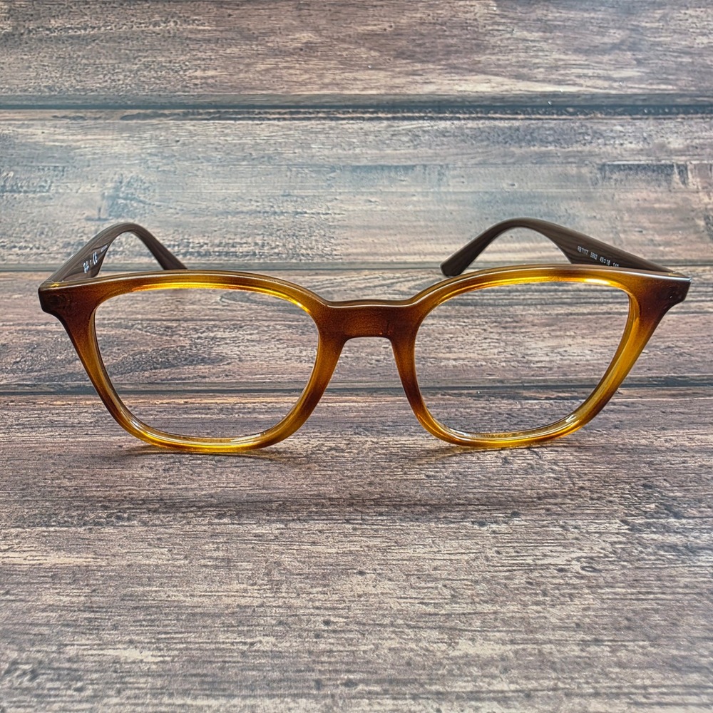 Ray-Ban RB 7177 5992 Honey Tortoise Square Eyeglasses 49-18-140 Mens Womens